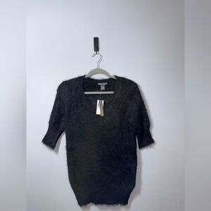 Chelsea & Theodore Women’s Black Eyelash Soft Quarter Sleeve Sweater Size L NWT